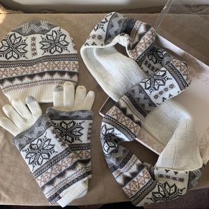 Infinity Scarf, Beanie & Glove Set